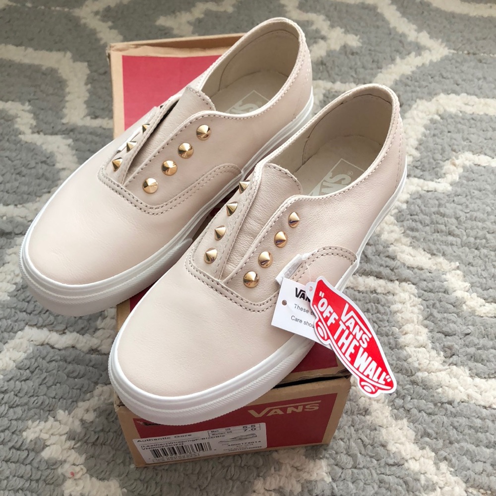 Vans leather authentic gore stud slip ons